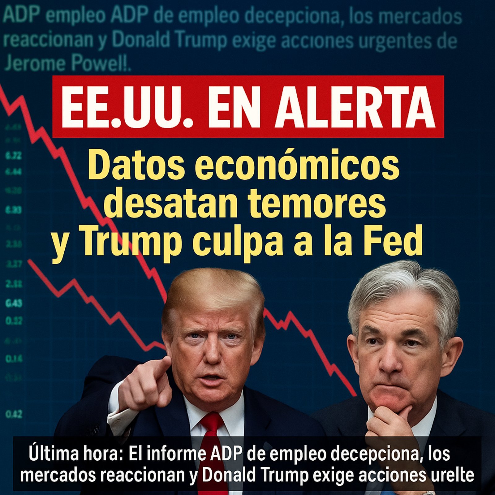 EE.UU. en alerta: Datos económicos desatan temores y Trump culpa a la Fed